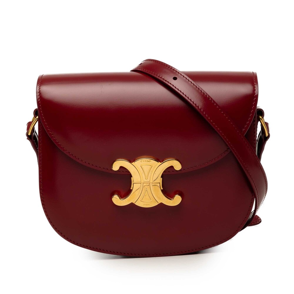 Pre-Loved Celine Teen Shiny Calfskin Triomphe Besace Clea Crossbody